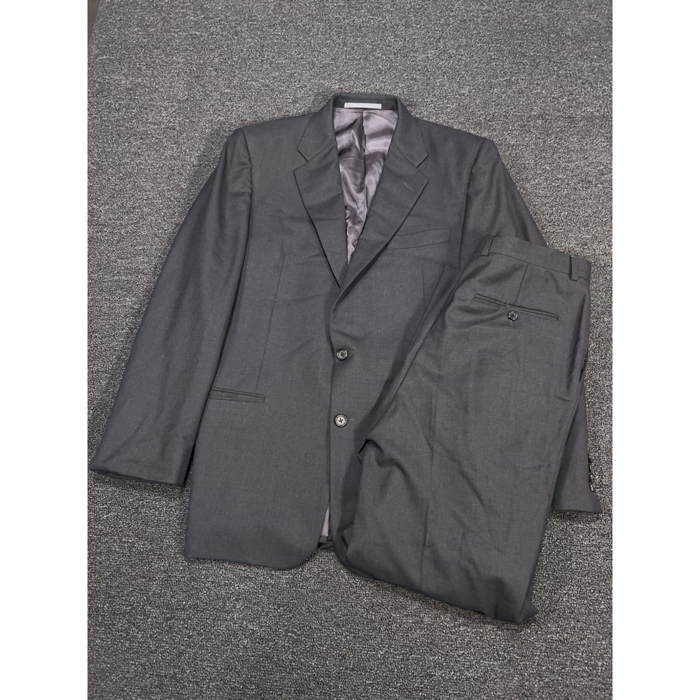 Hickey Freeman Suit Men's 41L Pants 33x30 Gray Loro Piana Tasmanian Super 130s